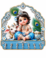 Baby Krishna (Pink Edition) — Devotional Wall Key Holder!