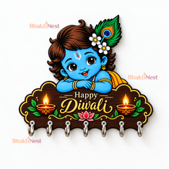 BalGopal Diwali Version — Devotional Wall Key Holder