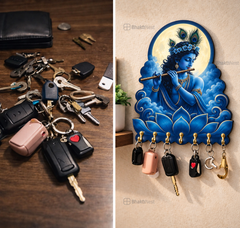 Krishna Neel Kripa — Devotional Wall Key Holder