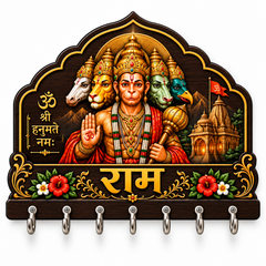 Panchmukhi Hanuman Hanumangarhi Darshan — Devotional Wall Key Holder