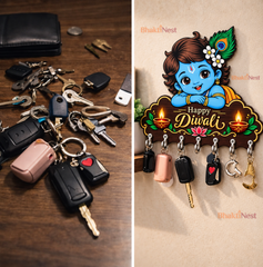 BalGopal Diwali Version — Devotional Wall Key Holder