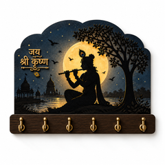 Krishna Vrindhavan Darshan — Devotional Wall Key Holder