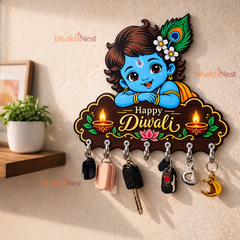 BalGopal Diwali Version — Devotional Wall Key Holder