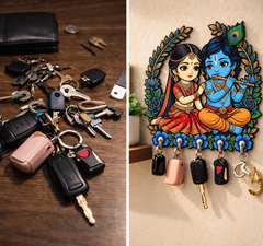 Radha Krishna — Devotional Wall Key Holder