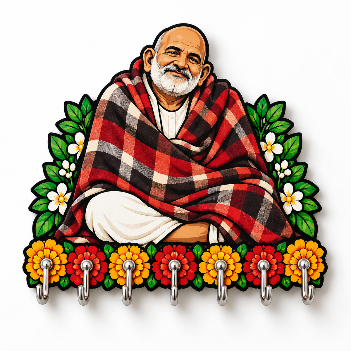 Neem Karoli Baba (Hanuman Ansh) — Devotional Wall Key Holder