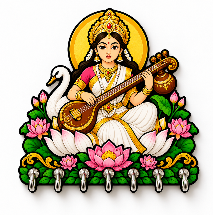 Saraswati Ma  — Devotional Wall Key Holder!