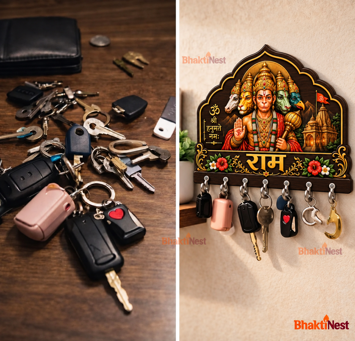 Panchmukhi Hanuman Hanumangarhi Darshan — Devotional Wall Key Holder