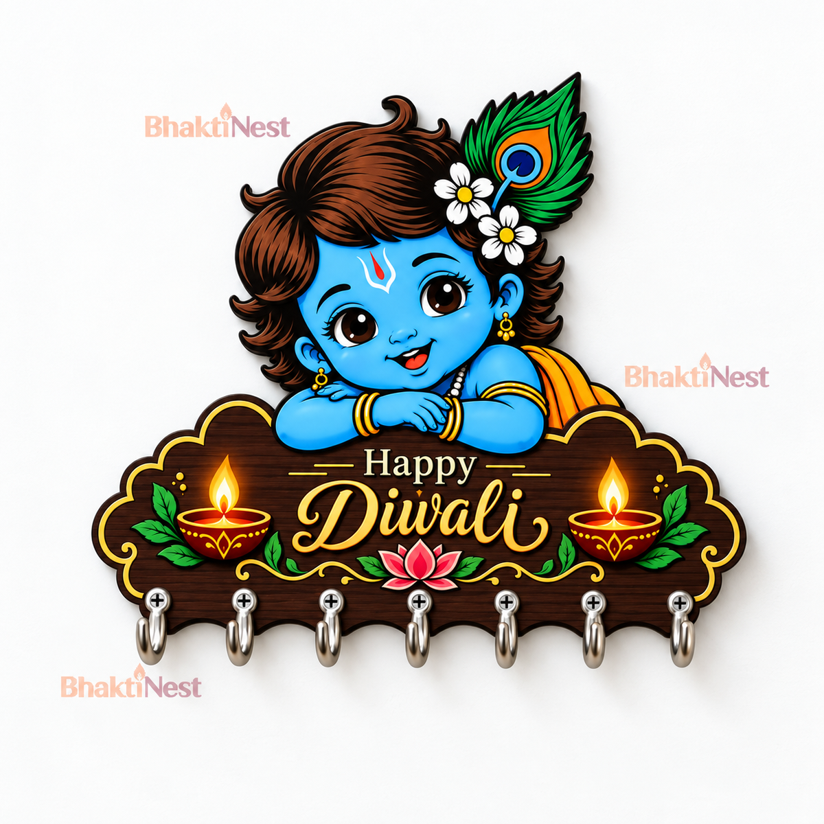 BalGopal Diwali Version — Devotional Wall Key Holder