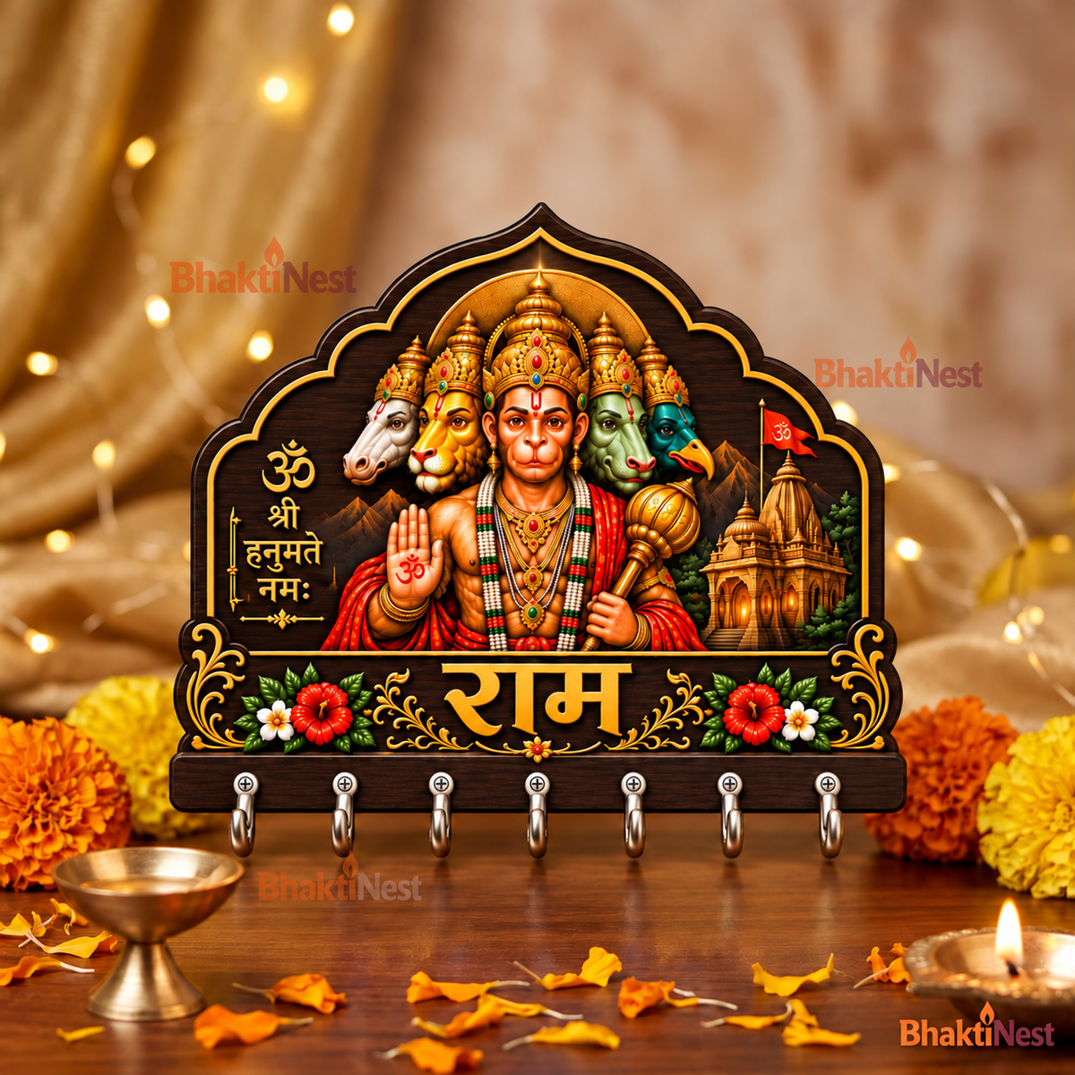 Panchmukhi Hanuman Hanumangarhi Darshan — Devotional Wall Key Holder