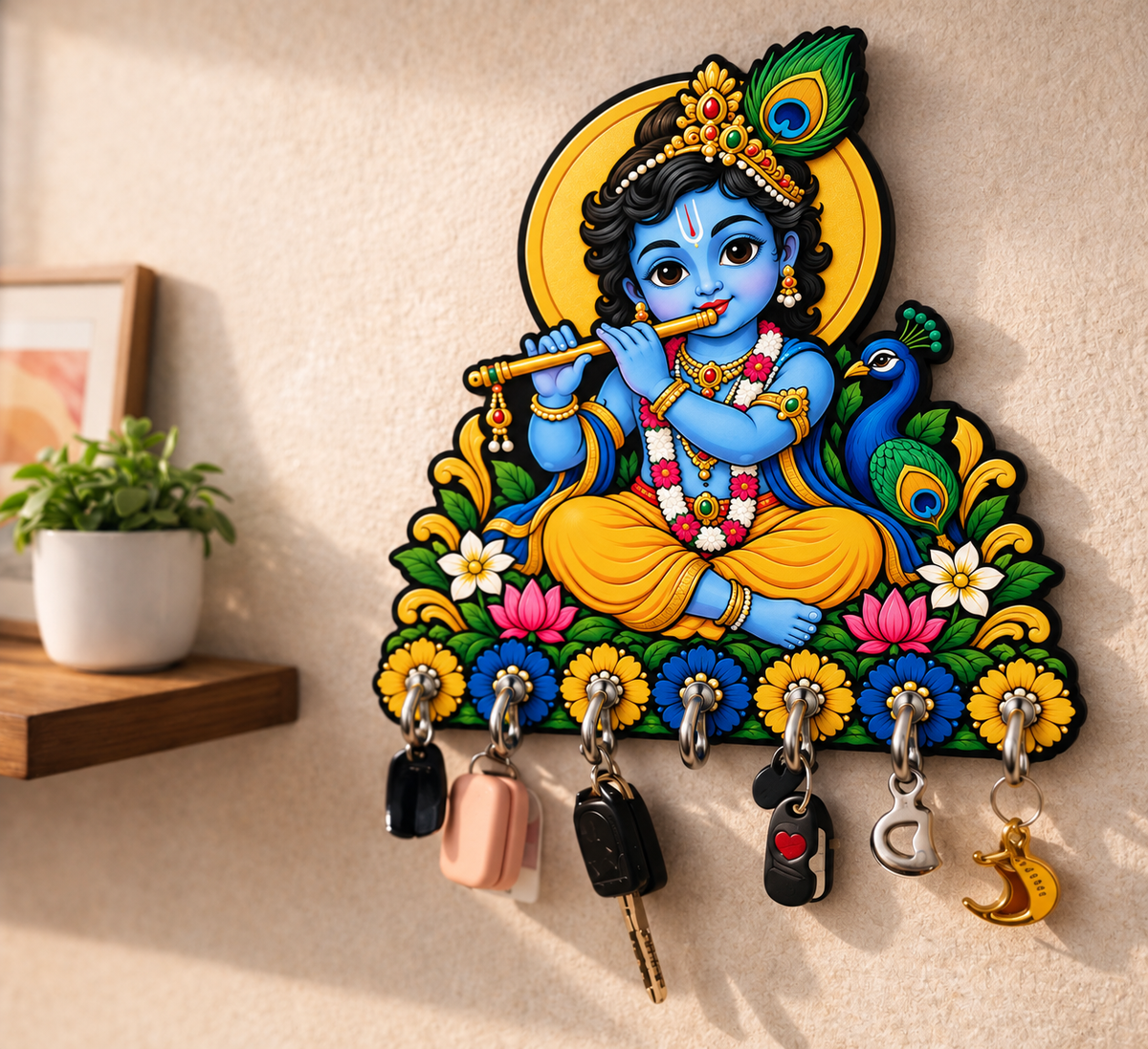 Krishna™ Divya Prabha — Devotional Wall Key Holder!