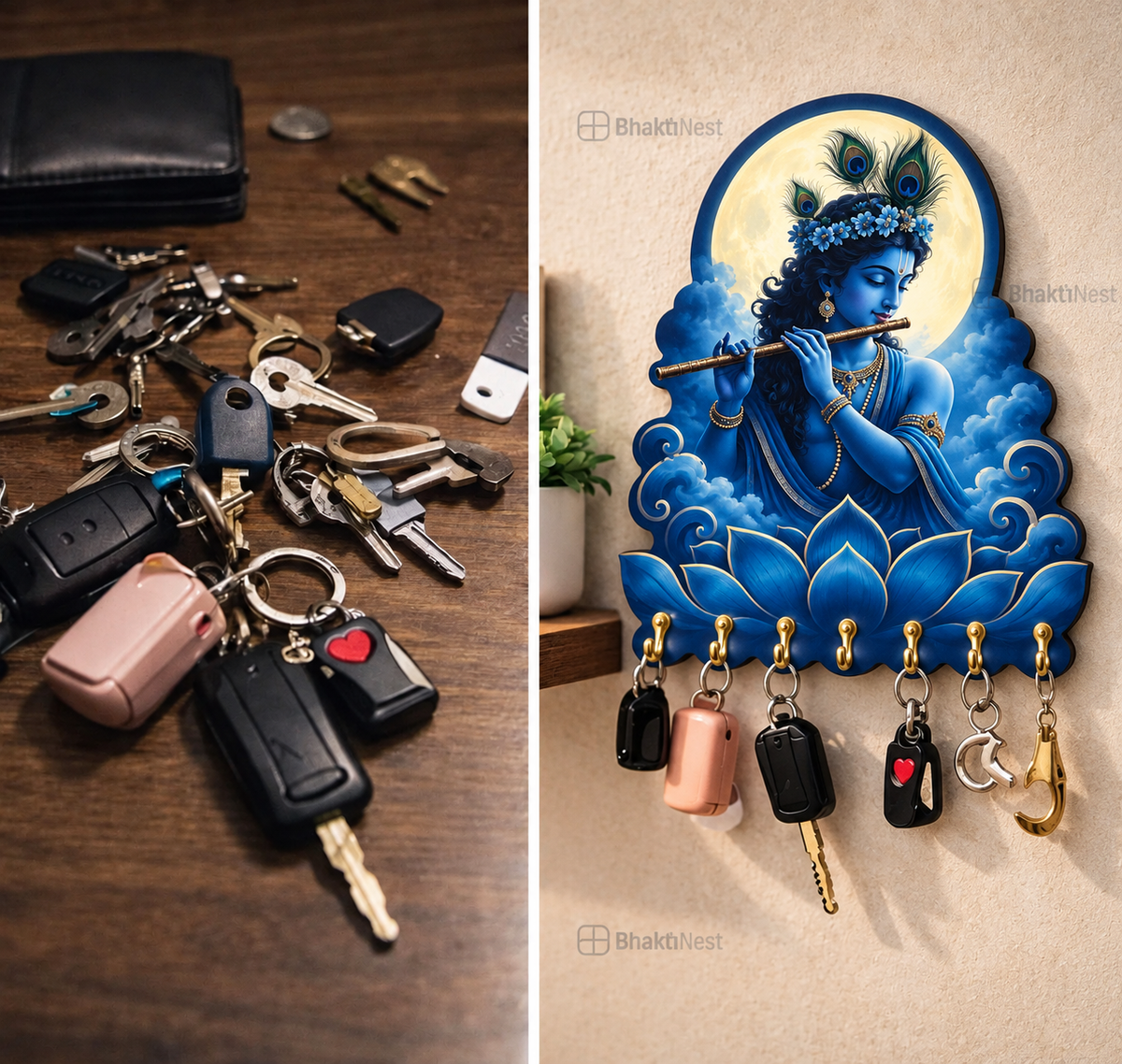 Krishna Neel Kripa — Devotional Wall Key Holder