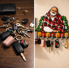 Neem Karoli Baba (Hanuman Ansh) — Devotional Wall Key Holder
