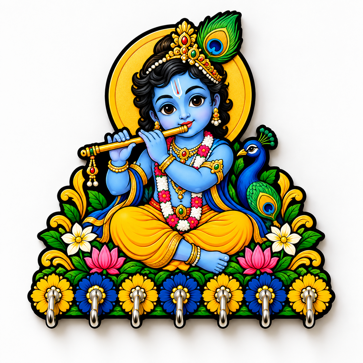 Krishna™ Divya Prabha — Devotional Wall Key Holder!