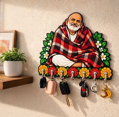 Neem Karoli Baba (Hanuman Ansh) — Devotional Wall Key Holder