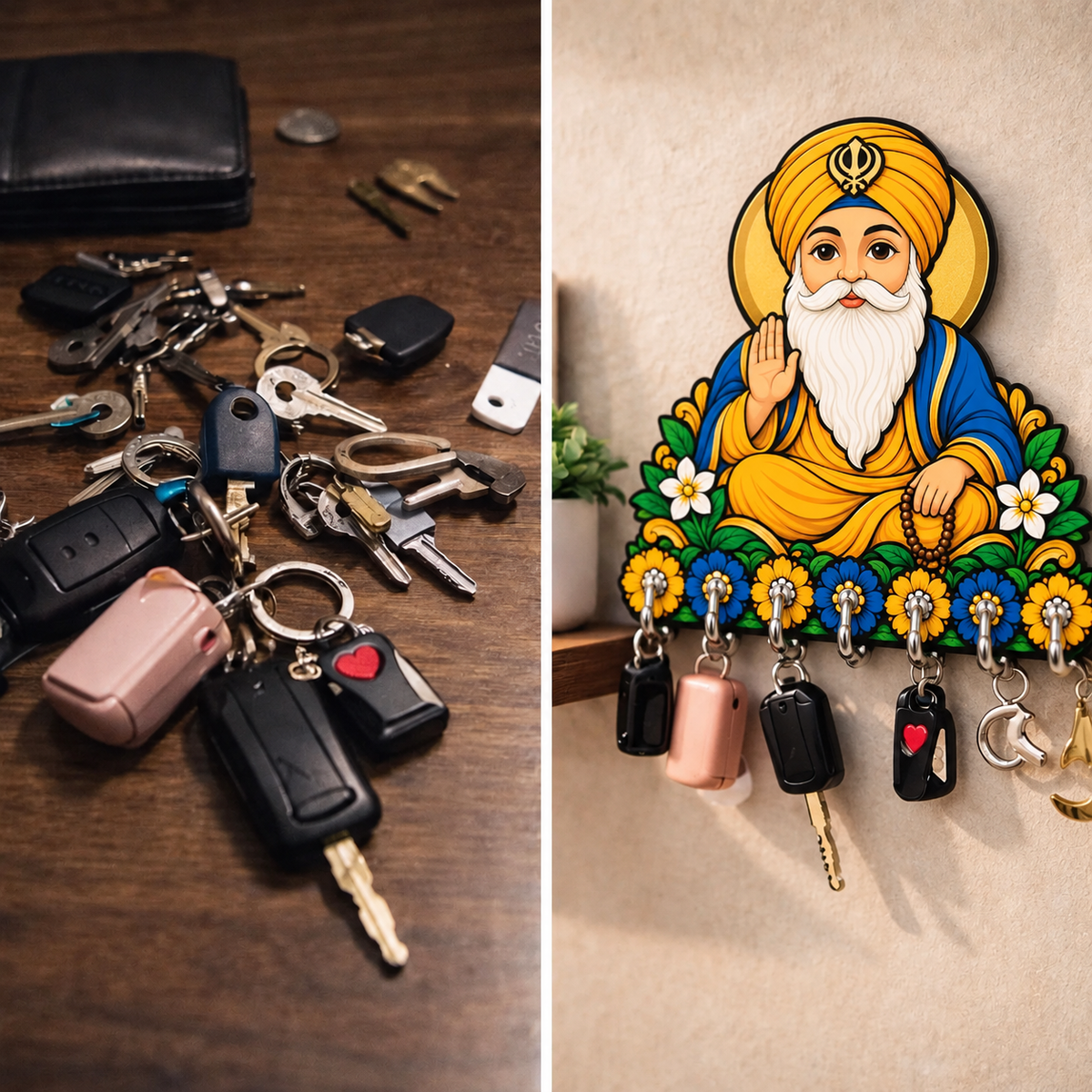 Guru Nanak — Devotional Wall Key Holder