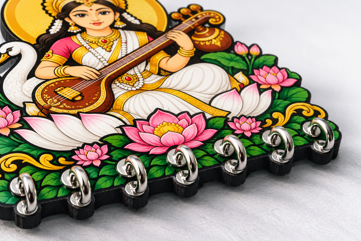 Saraswati Ma  — Devotional Wall Key Holder!