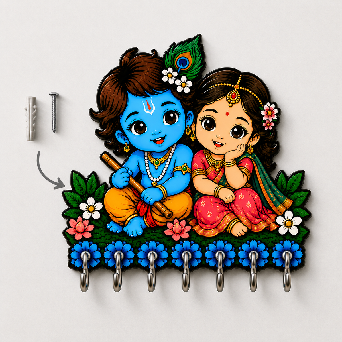 RadhaKrishna™ Blessings – Devotional Wall Organizer